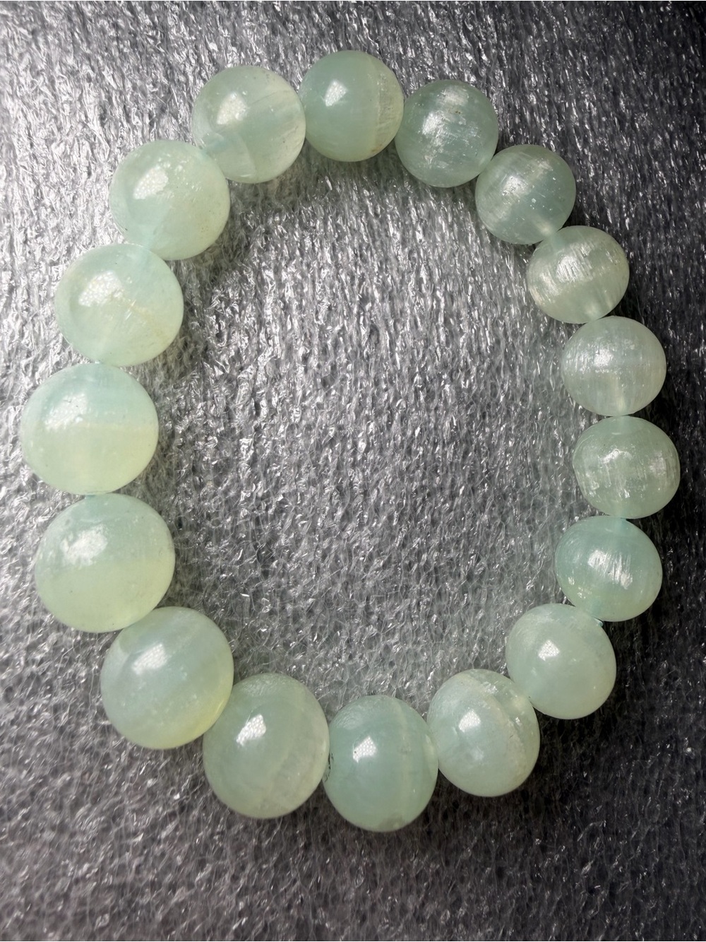 Breathtaking Rare Icy 12MM Hemimorphite Natural Crystal Bracelet